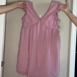 Mauve Dress with eyelet detail